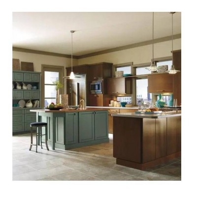 Luxury Cabinets Wall Solid Wood Cupboard Kitchen Cabinet Set With Island