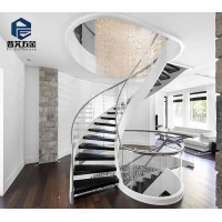 Indoor New Design Steel Stairs With Glass