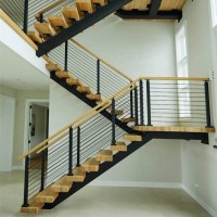 Indoor Pool Clear Treads Non Slip Floating Luxury Modular Oak Steel Beam Stair Modern Staircase Design