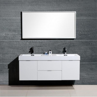 Modern double sink lacquer bathroom  vanity with mirror design