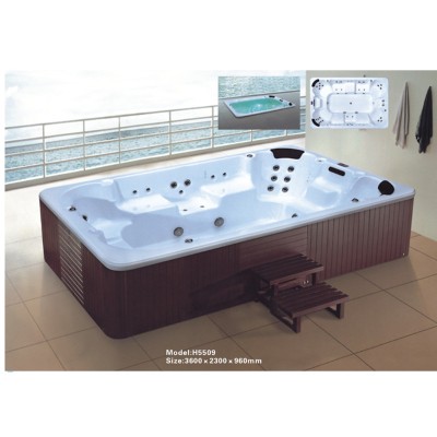 8 Seats Popular Large Freestanding Outdoor Spa Acrylic Bathtub For Leisure